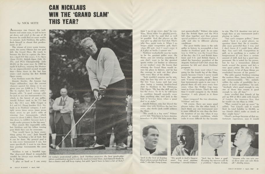 CAN NICKLAUS WIN THE ‘GRAND SLAM’ THIS YEAR?