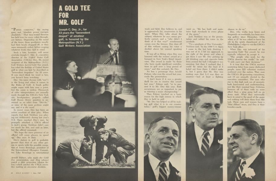 A GOLD TEE FOR MR. GOLF