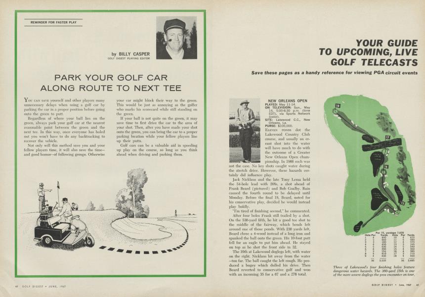 PARK YOUR GOLF CAR ALONG ROUTE TO NEXT TEE