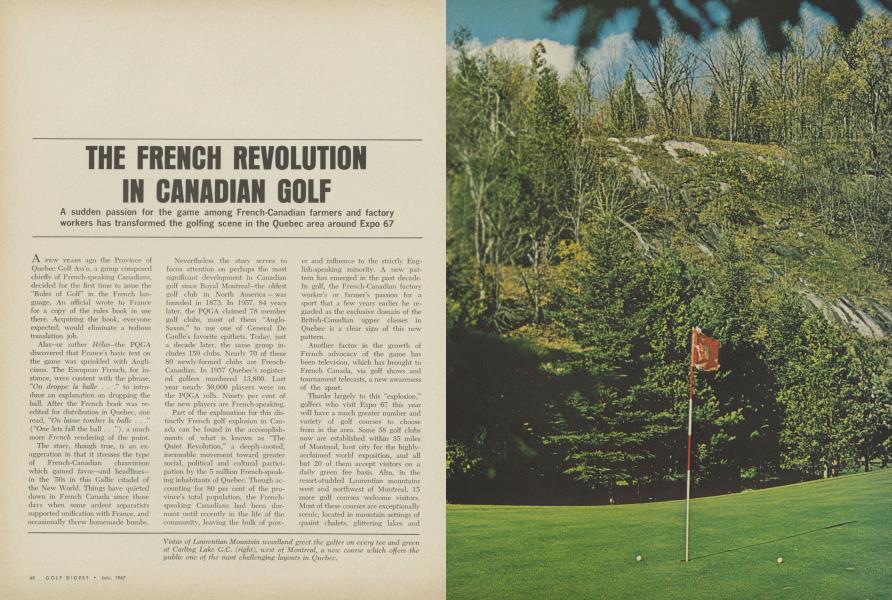 THE FRENCH REVOLUTION IN CANADIAN GOLF