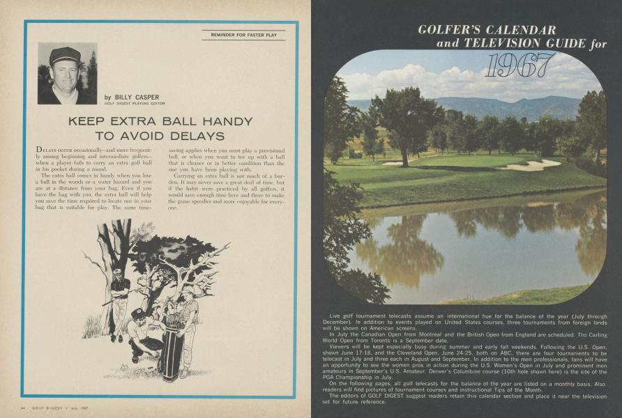 GOLFER'S CALENDAR and TELEVISION GUIDE for 1967 | Golf Digest | JULY 1967
