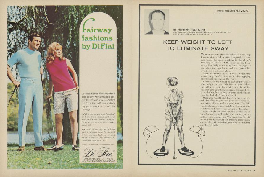 KEEP WEIGHT TO LEFT TO ELIMINATE SWAY