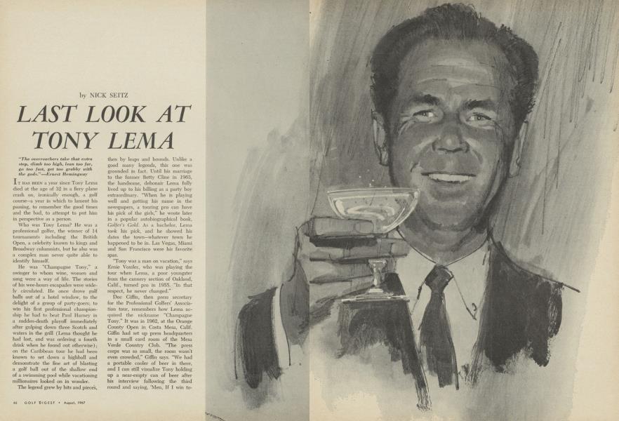 LAST LOOK AT TONY LEMA