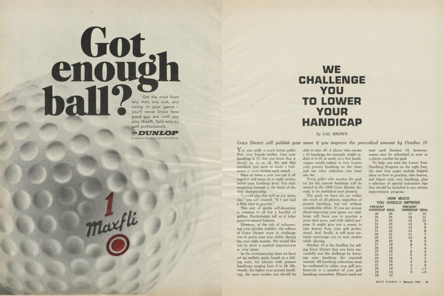 WE CHALLENGE YOU TO LOWER YOUR HANDICAP
