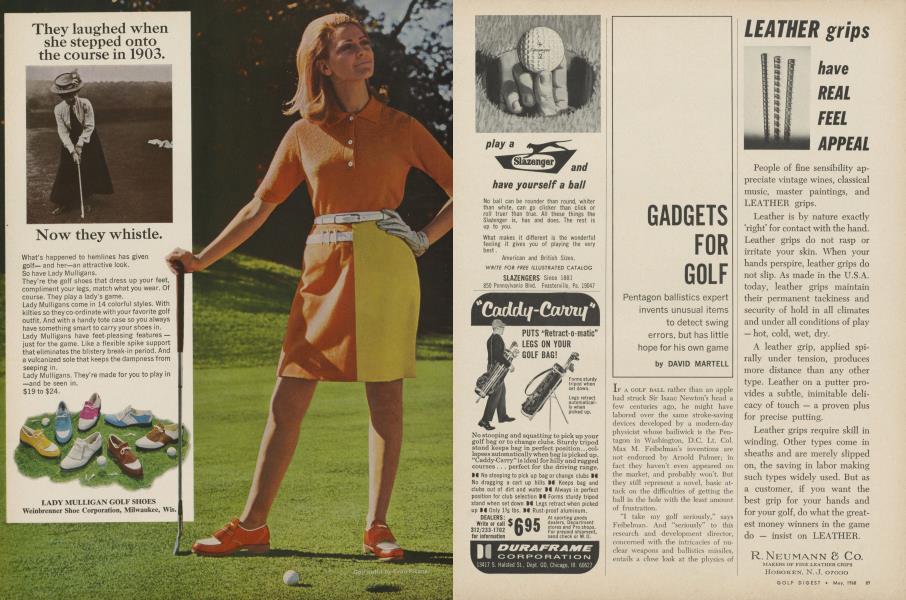 Pentagon ballistics expert invents unusual items to detect swing errors, but has little hope for his own game