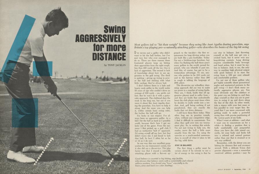 Swing AGGRESSIVELY for more DISTANCE