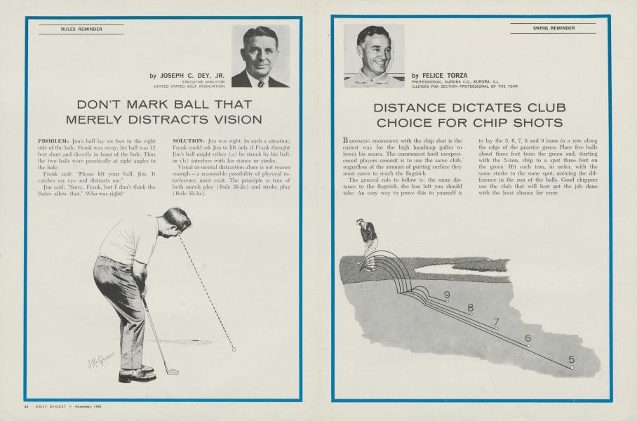 DON’T MARK BALL THAT MERELY DISTRACTS VISION