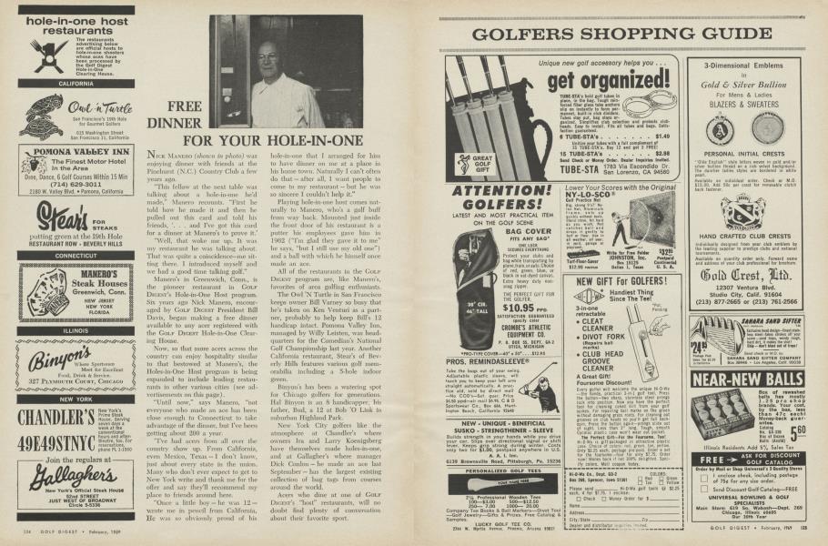 FREE DINNER FOR YOUR HOLE-IN-ONE