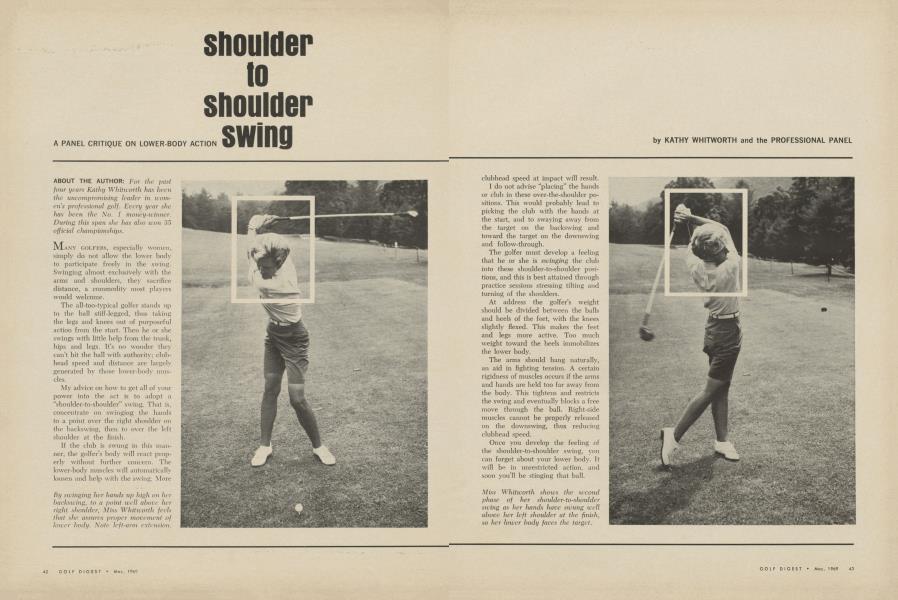 Shoulder to shoulder swing