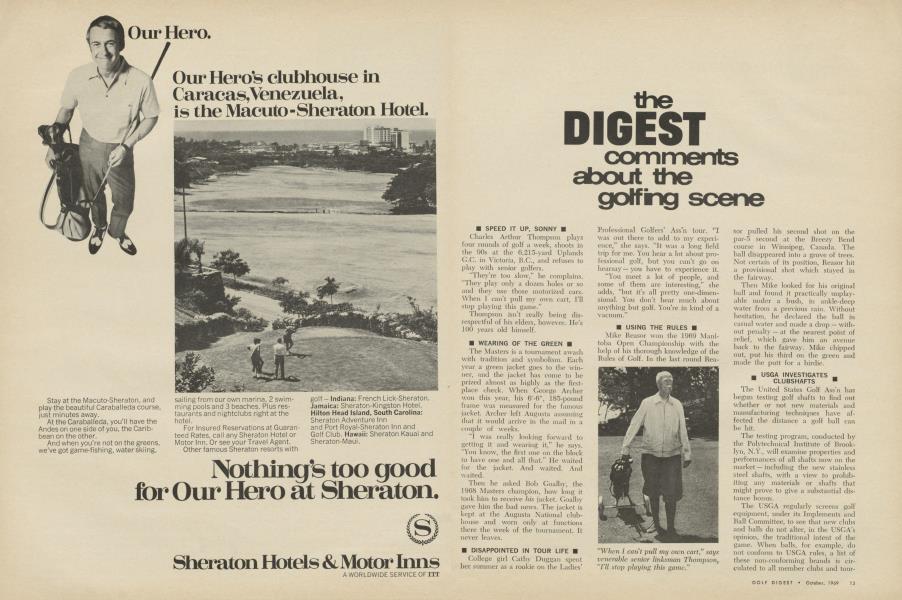 the DIGEST comments about the golfing scene