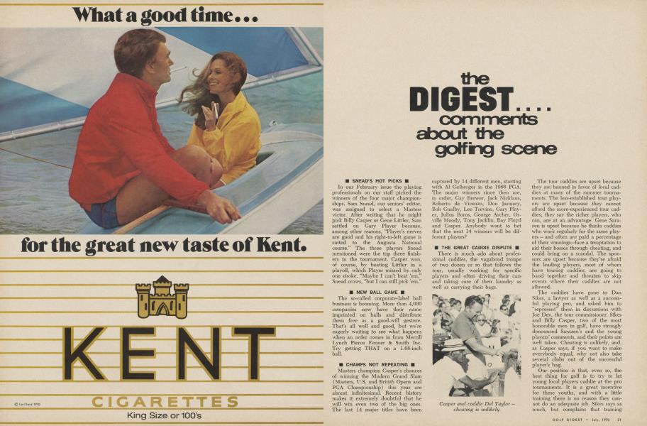 The Digest .... Comments about the golfing scene