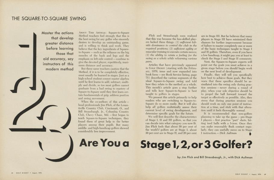 Are you a stage 1 ,2 or 3 golfer?
