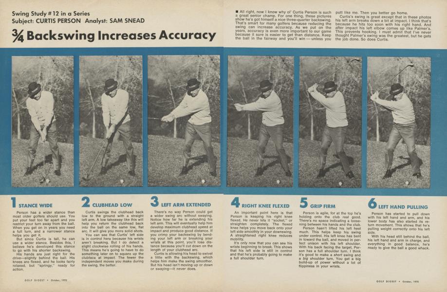 ¾ backswing increases accuracy
