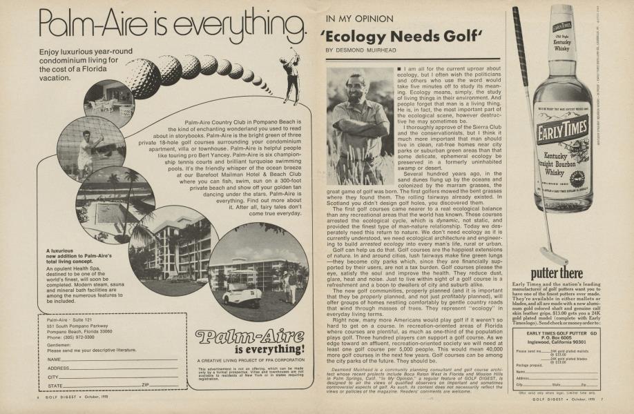 'Ecology needs golf'