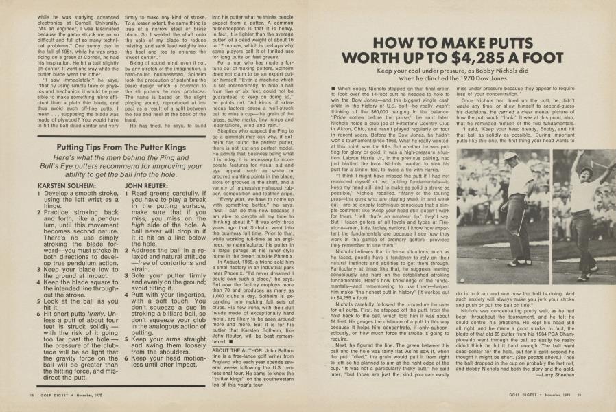 How to make putts worth up to $4,285 a foot