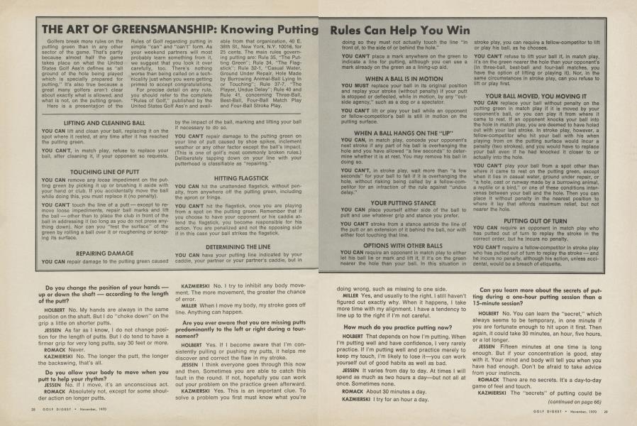 The art of greensmanship: Knowing putting rules can help you win