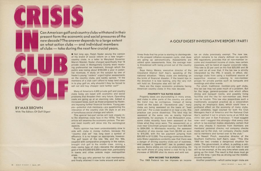 Crisis in club golf