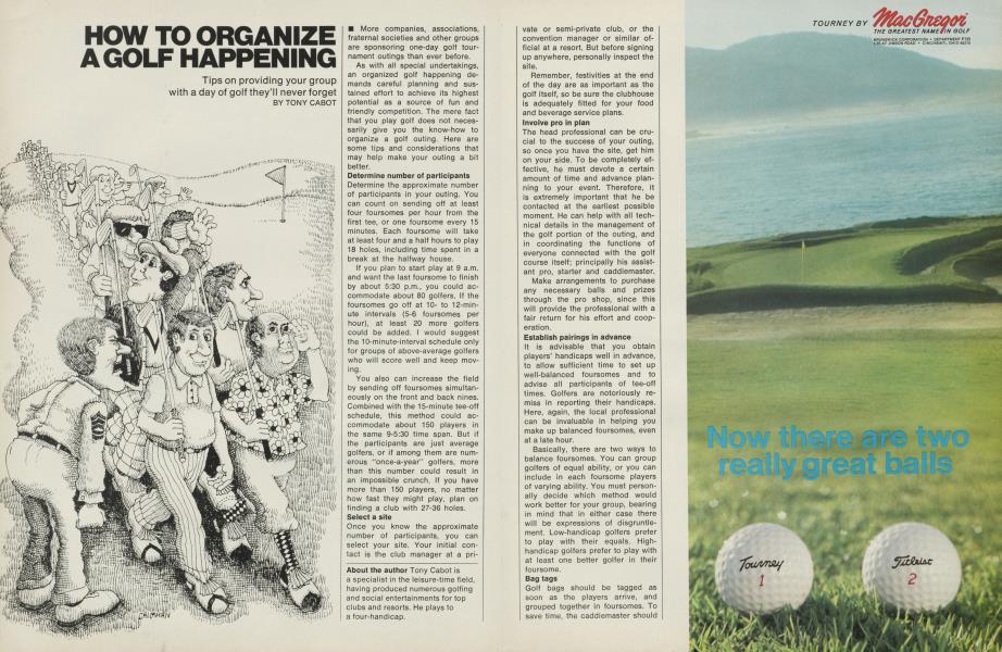How to organize a golf happening