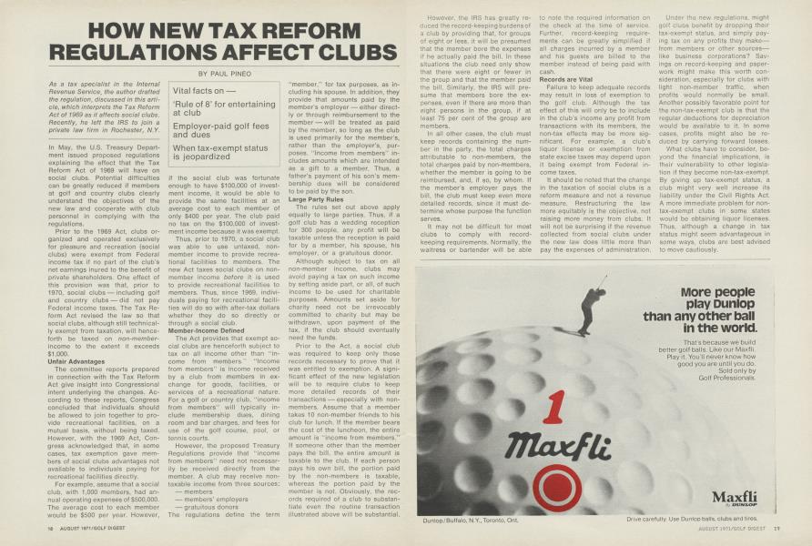 How new tax reform regulations affect clubs