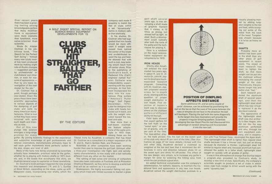 CLUBS THAT HIT STRAIGHTER, BALLS THAT GO FARTHER Clubs that hit straighter, balls that go farther