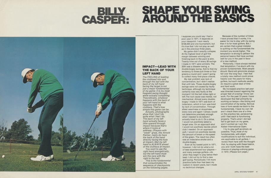 Shape your swing around the basics