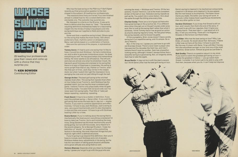 WHOSE SWING IS BEST?