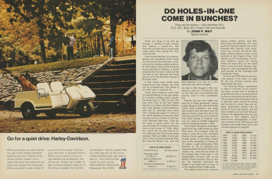 DO HOLES-IN-ONE COME IN BUNCHES?