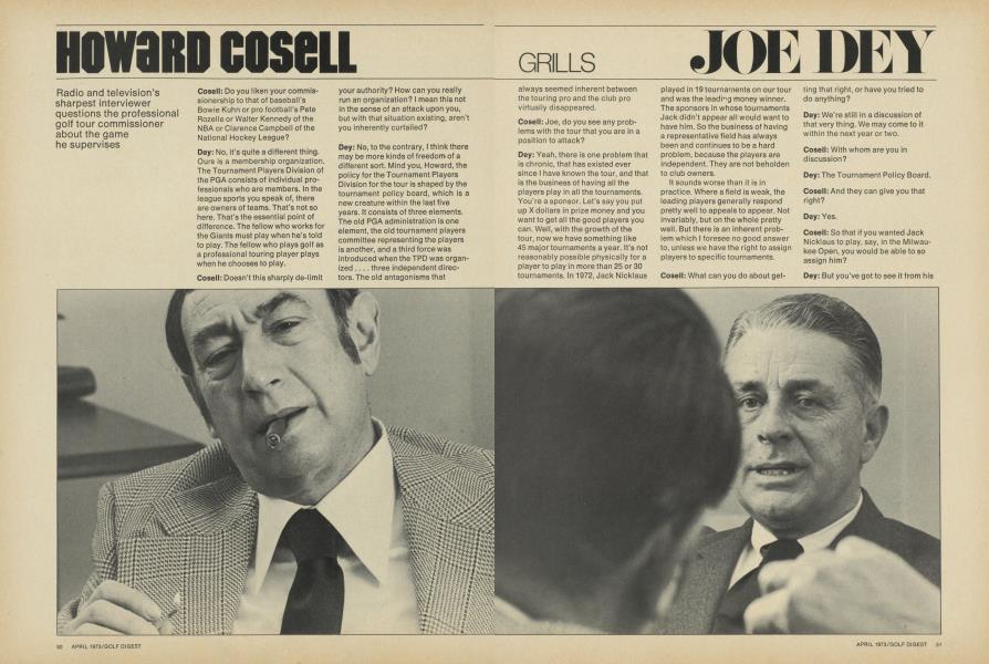 HOWARD COSELL GRILLS JOE DEY | Golf Digest | APRIL 1973