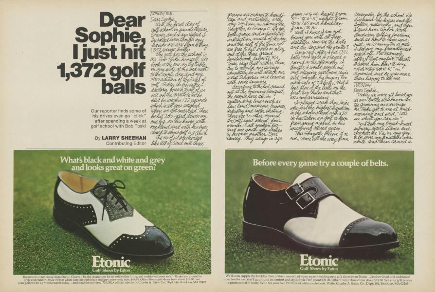 Dear Sophie, I just hit 1,372 golf balls