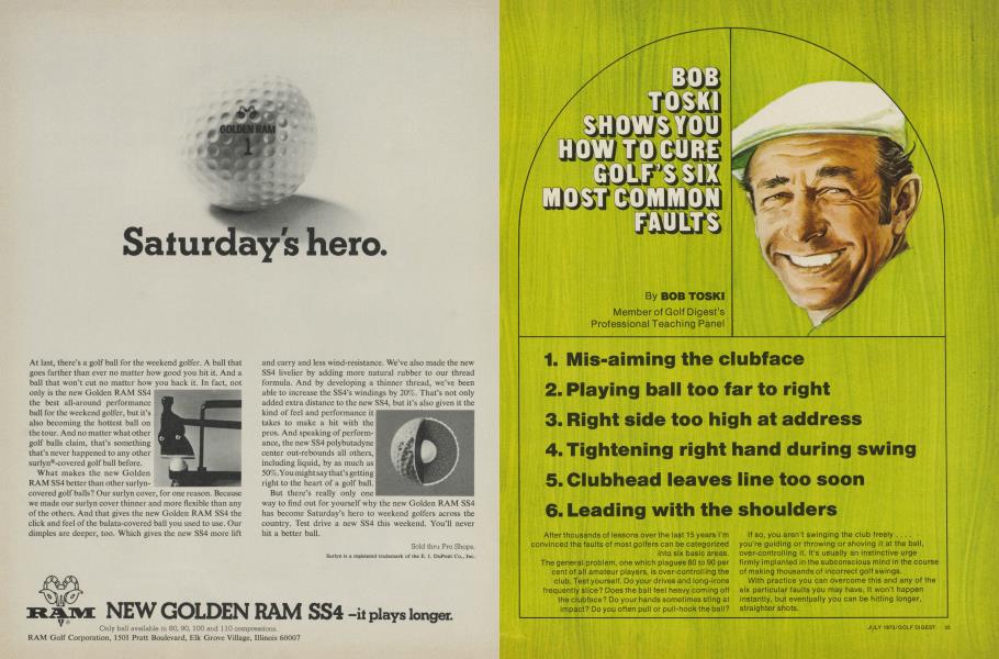BOB TOSKI SHOWS YOU HOW TO CURE GOLF'S SIX MOST COMMON FAULTS