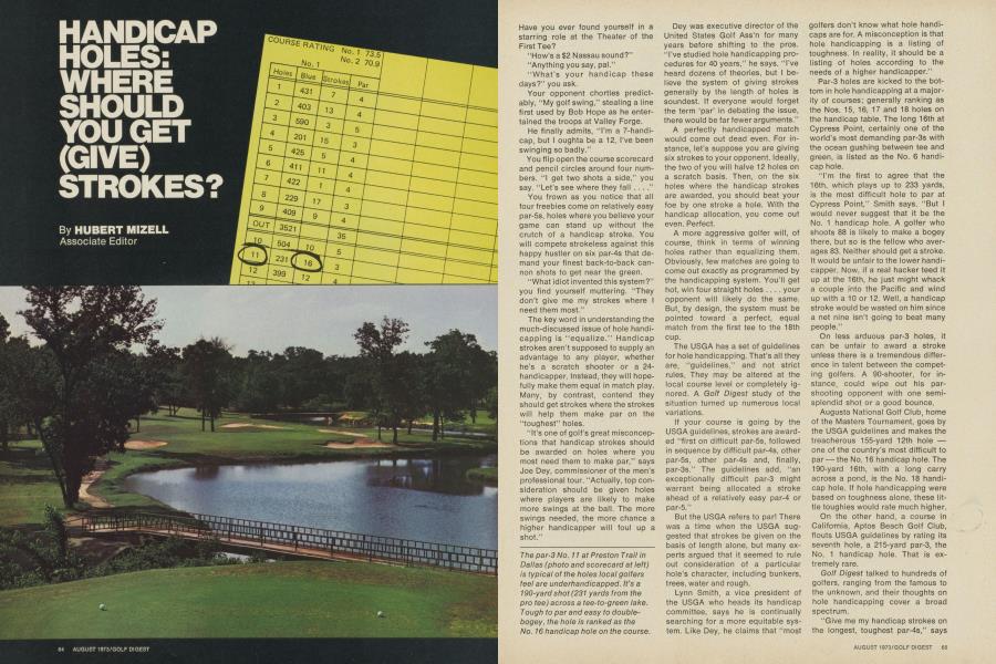 HANDICAP HOLES: WHERE SHOULD YOU GET (GIVE) STROKES?