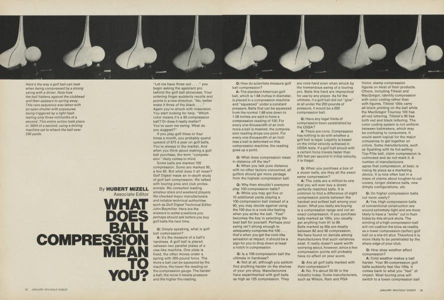 WHAT DOES BALL COMPRESSION MEAN TO YOU? Golf Digest JANUARY 1974