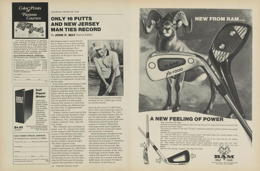 ONLY 16 PUTTS AND NEW JERSEY MAN TIES RECORD