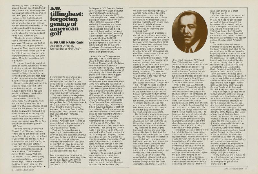 a.w. tillinghast: forgotten genius of american golf