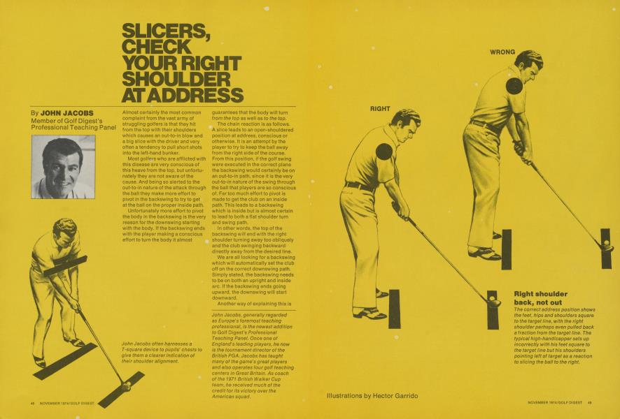 SLICERS, CHECK YOUR RIGHT SHOULDER AT ADDRESS