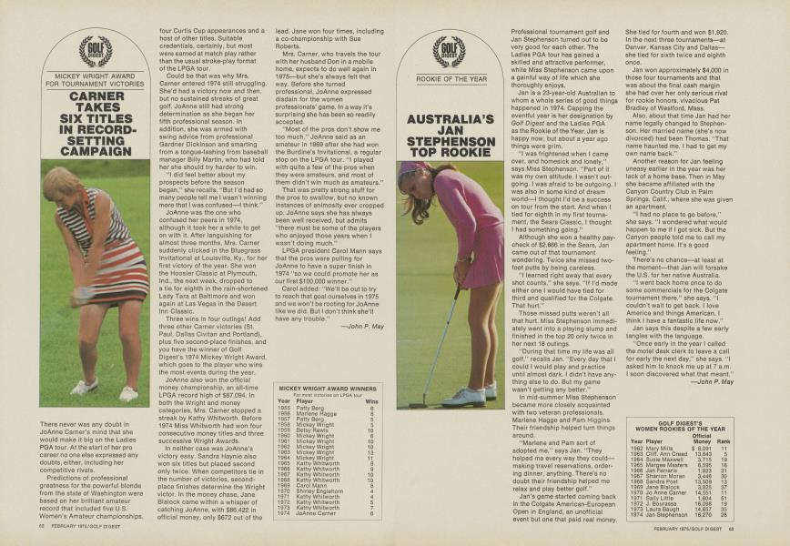 Australia's Jen Stephenson top rookie