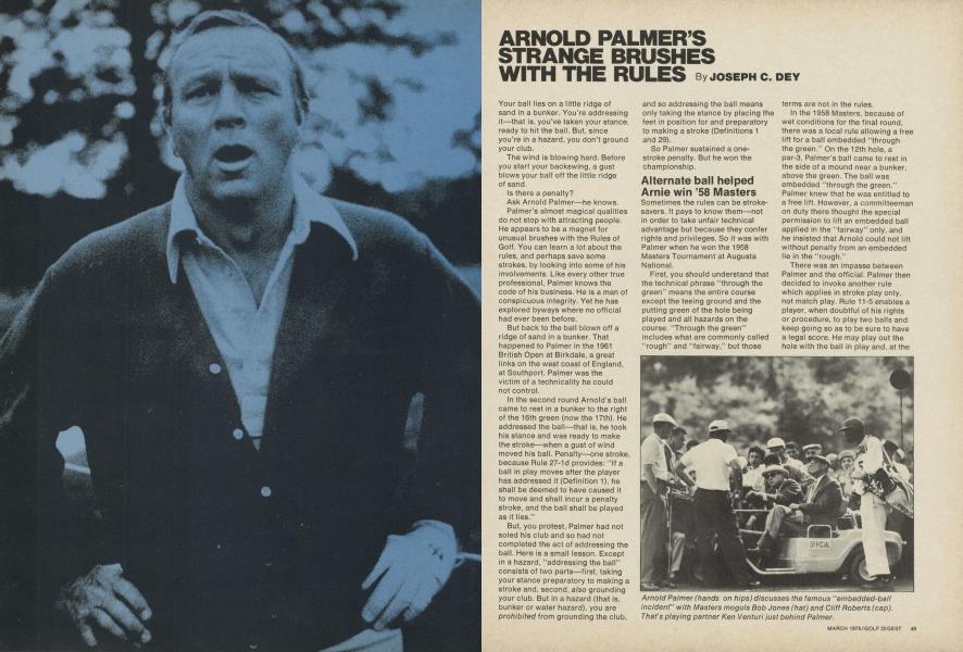 Arnold Palmer's strange brushes with the rules