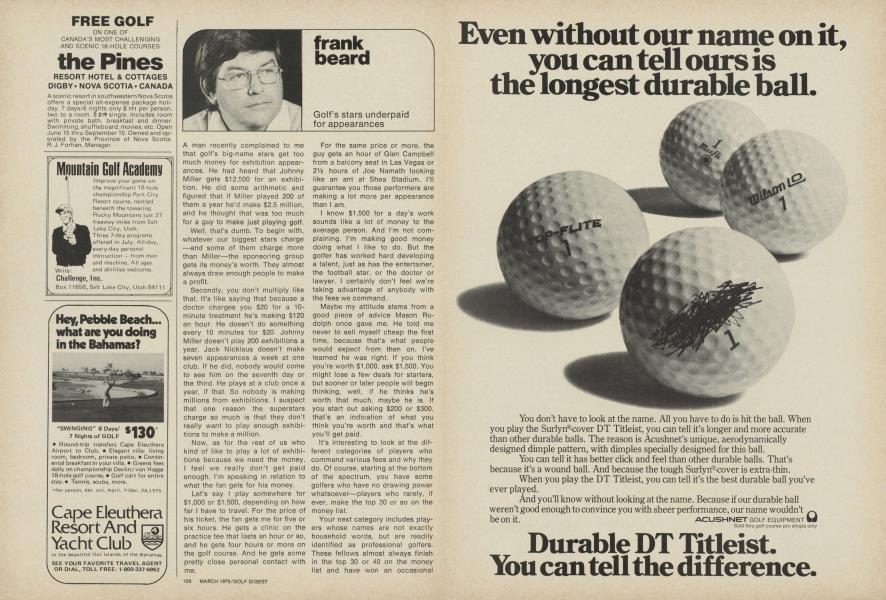 Golfs stars underpaid for appearances