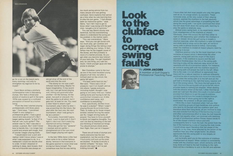 Look to the clubface to correct swing faults