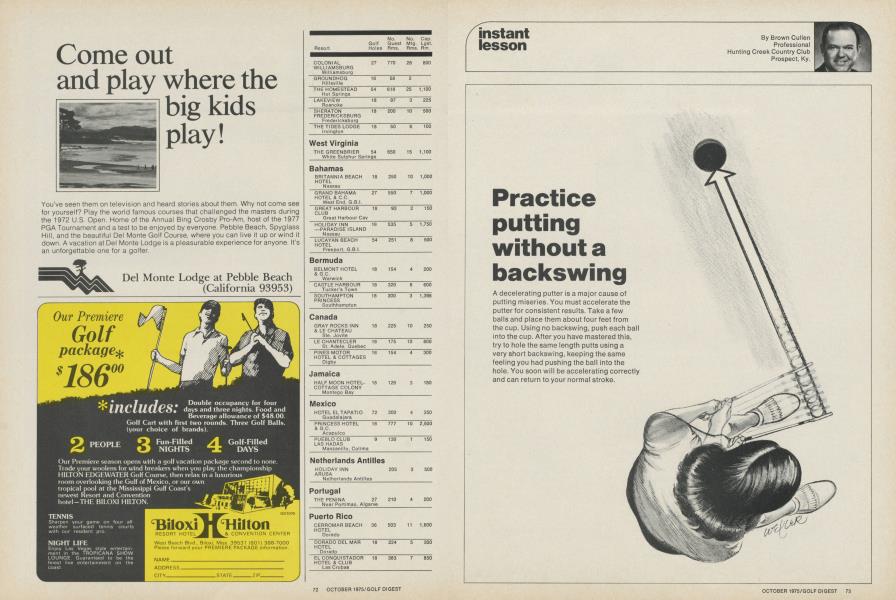 Practice putting without a backswing