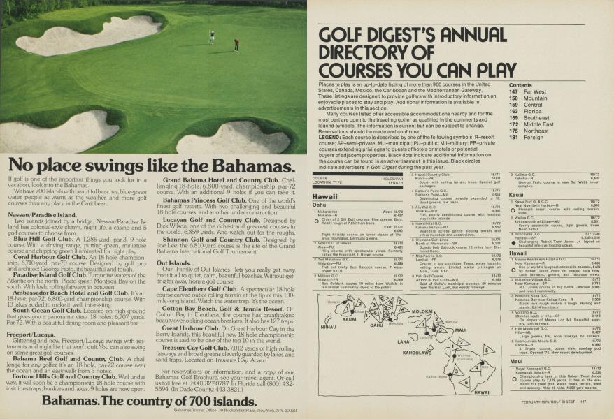 GOLF DIGEST’S ANNUAL DIRECTORY OF COURSES YOU CAN PLAY