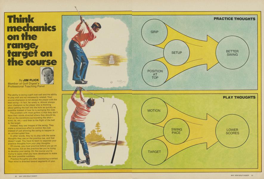 Think mechanics on the range, target on the course