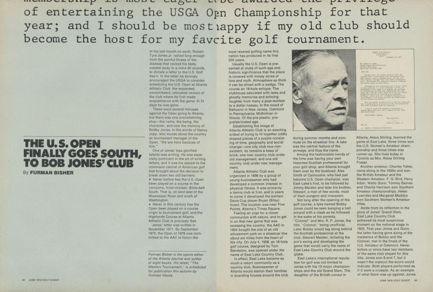 THE U.S. OPEN FINALLY GOES SOUTH, TO BOB JOKES’ CLUB