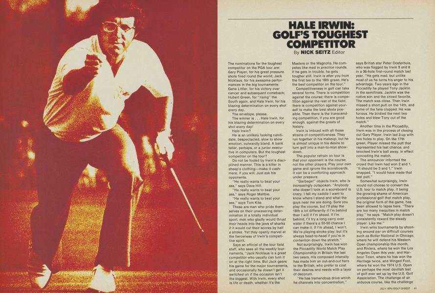 HALE IRWIN: GOLF'S TOUGHEST COMPETITOR