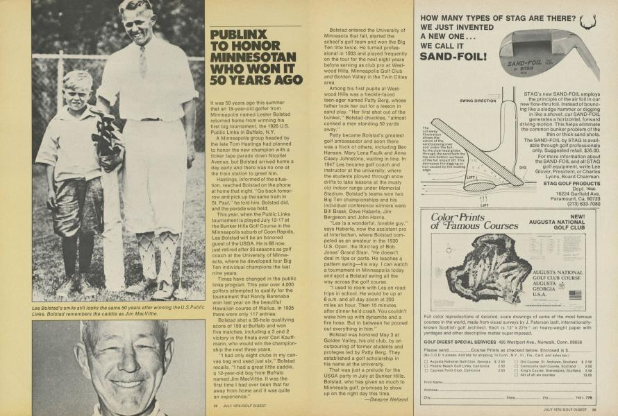 PUBLINX TO HONOR MINNESOTAN WHO WON IT 50 YEARS AGO