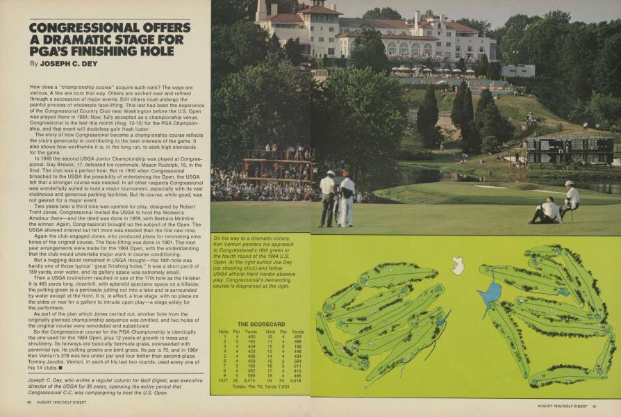 CONGRESSIONAL OFFERS A DRAMATIC STAGE FOR PGA’S FINISHING HOLE