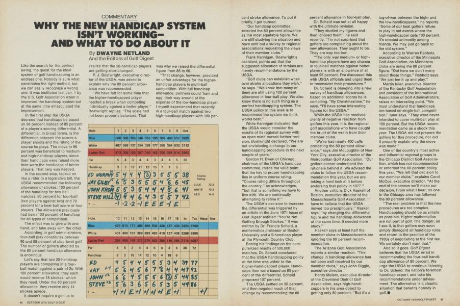 WHY THE NEW HANDICAP SYSTEM ISN’T WORKING AND WHAT TO DO ABOUT IT