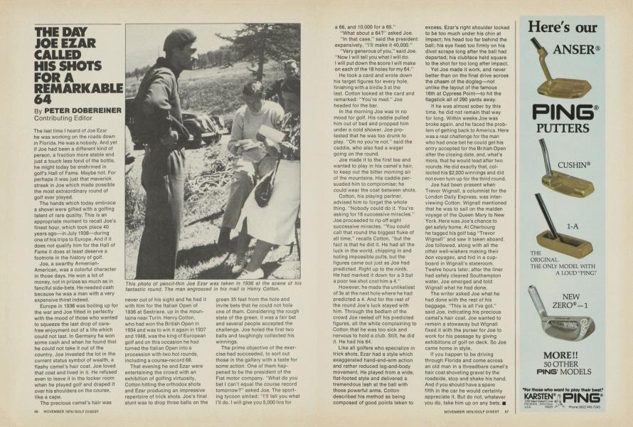 THE DAY JOE EZAR CALLED HIS SHOTS FOR A REMARKABLE 64