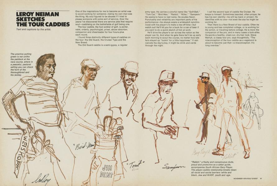 LEROY NEIMAN SKETCHES THE TOUR CADDIES