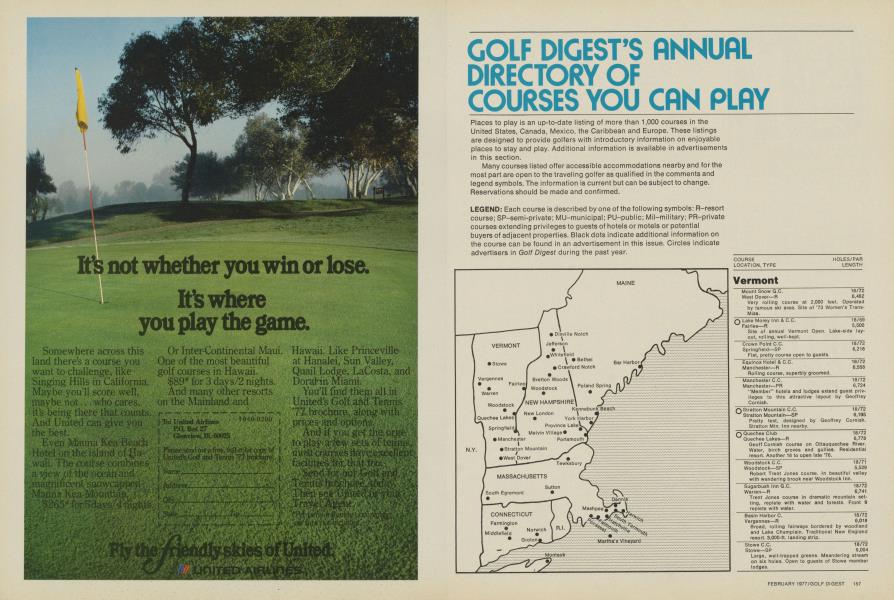 GOLF DIGEST’S ANNUAL DIRECTORY OF COURSES YOU CAN PLAY